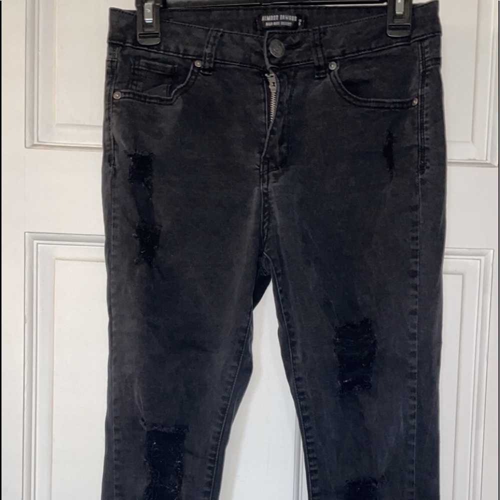 Distressed Black Jeans